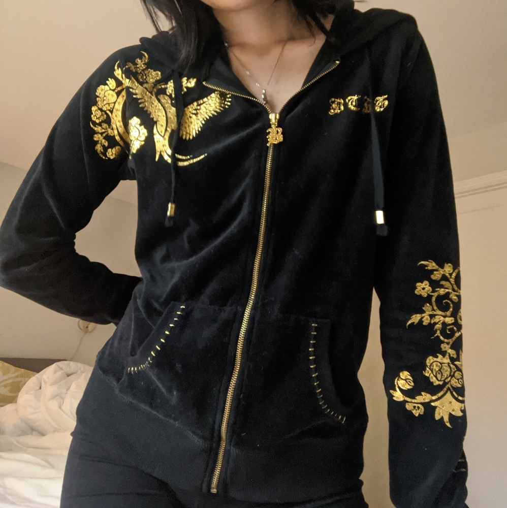 BCBG Velvet Velour Track jacket